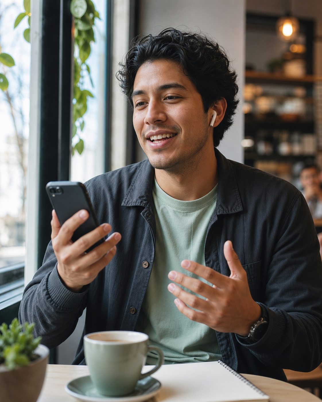 Conversación casual en inglés en una cafetería